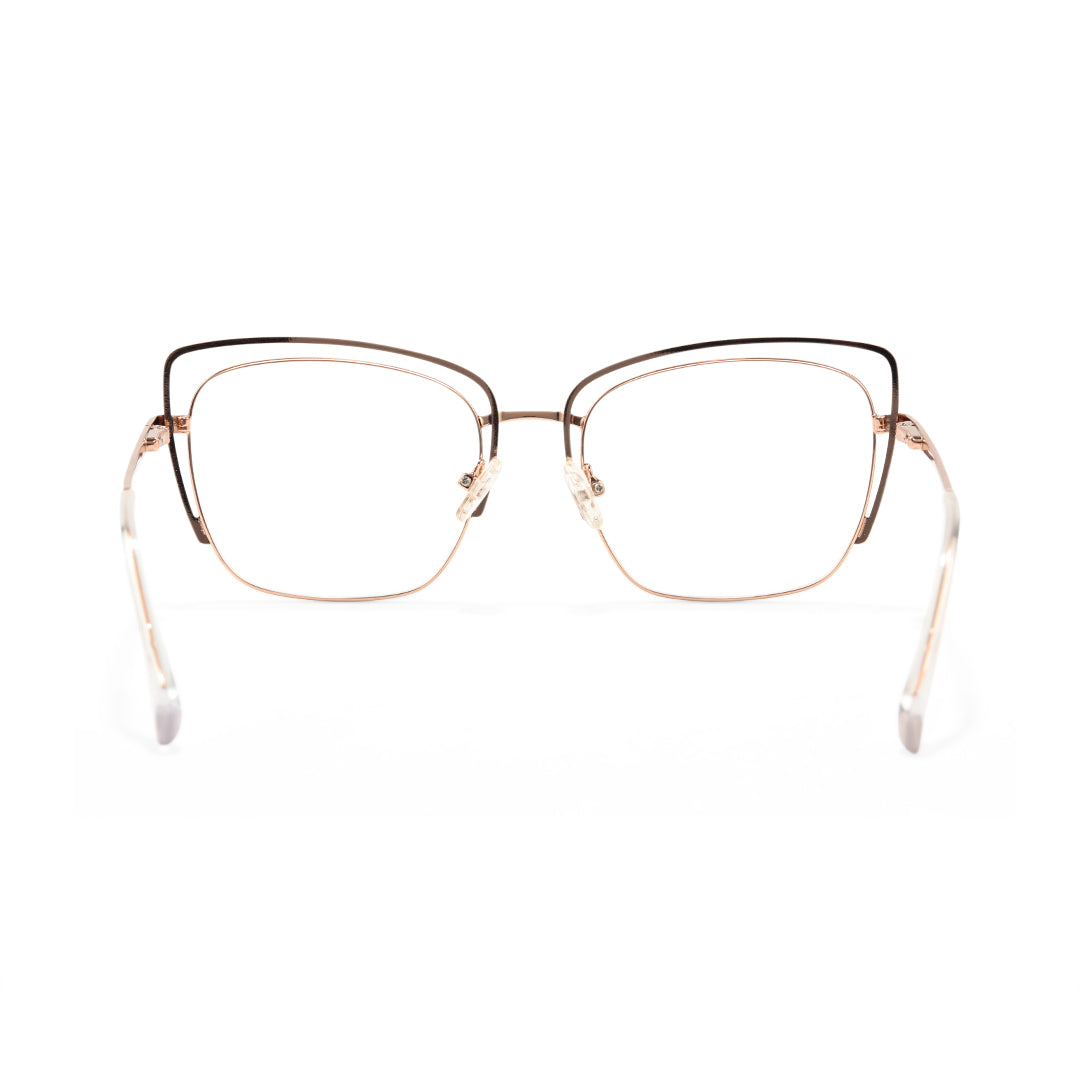 Sora Metal Two-Tone Cat Eye Glasses Frames
