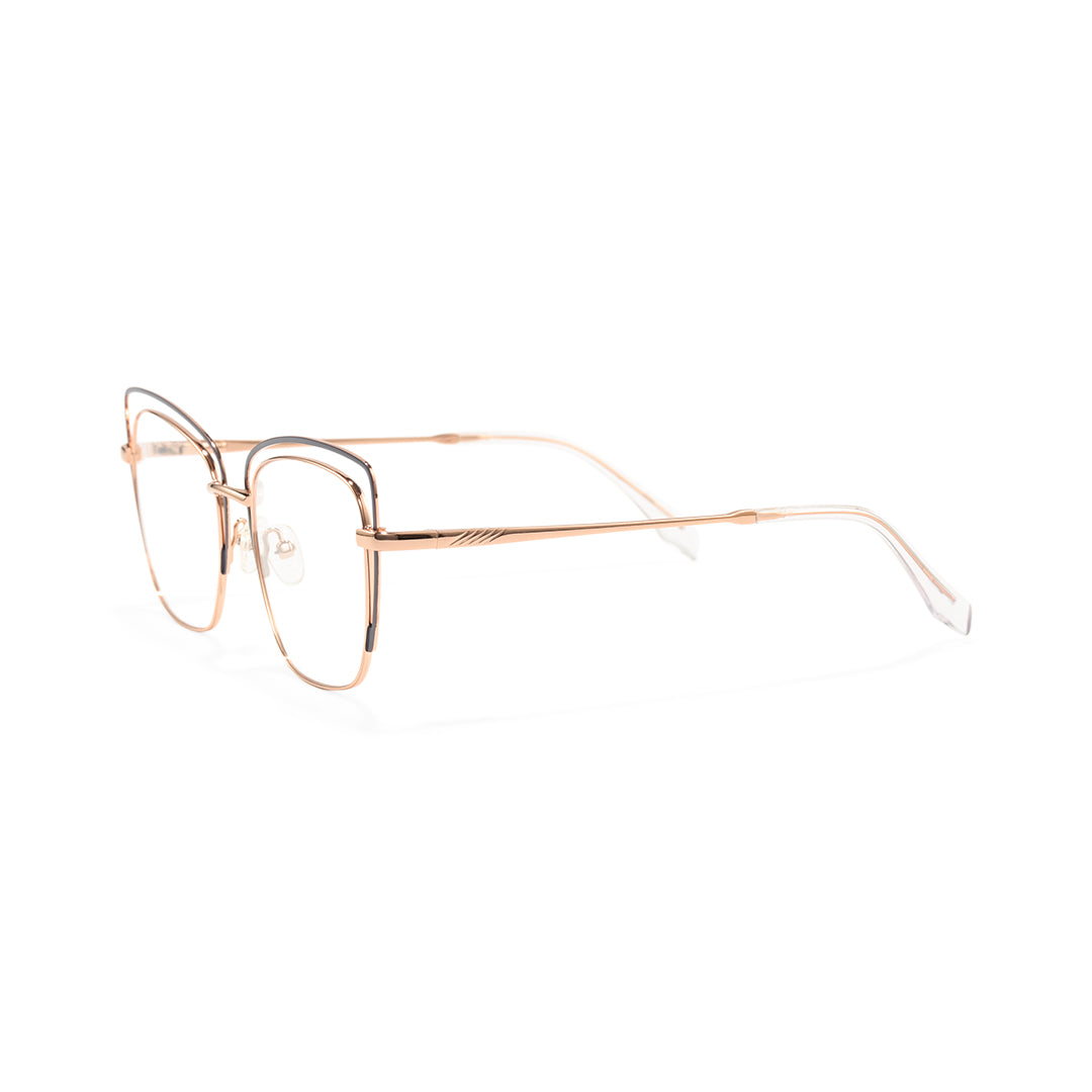 Sora Metal Two-Tone Cat Eye Glasses Frames