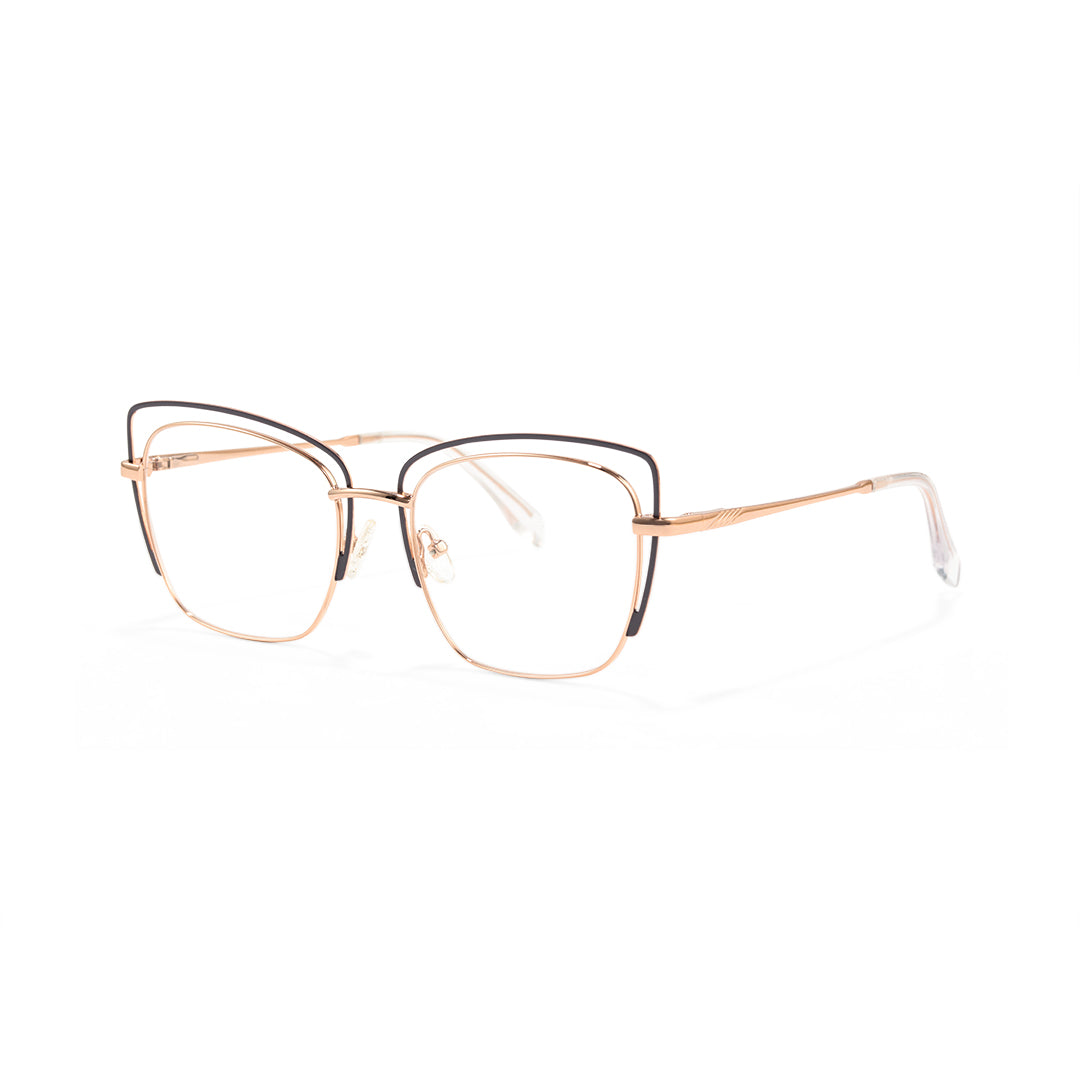 Sora Metal Two-Tone Cat Eye Glasses Frames