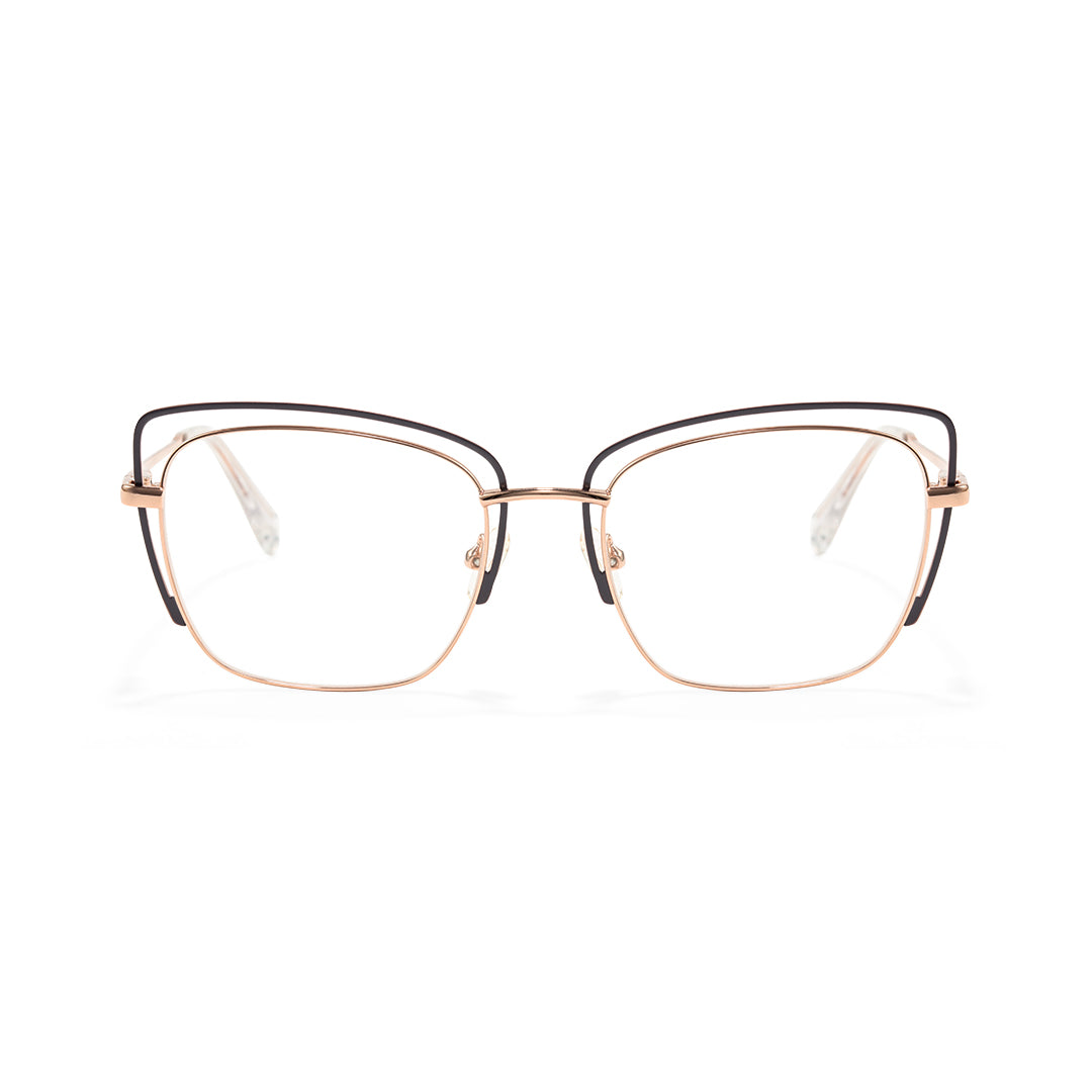 Sora Metal Two-Tone Cat Eye Glasses Frames