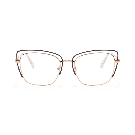 Sora Metal Two-Tone Cat Eye Glasses Frames