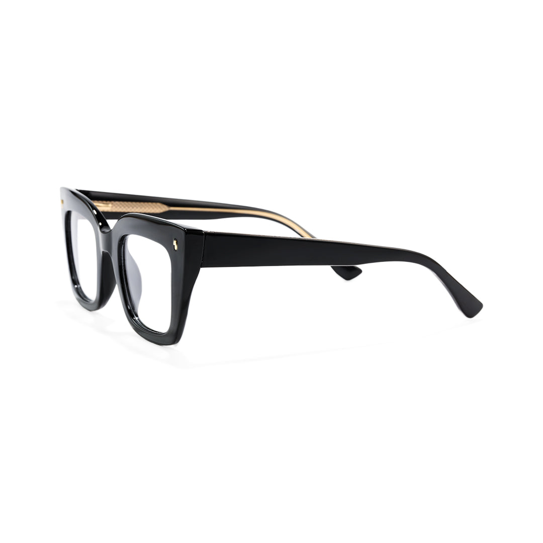 Jaye Black Minimalist Cat Eye Glasses Frames For Women