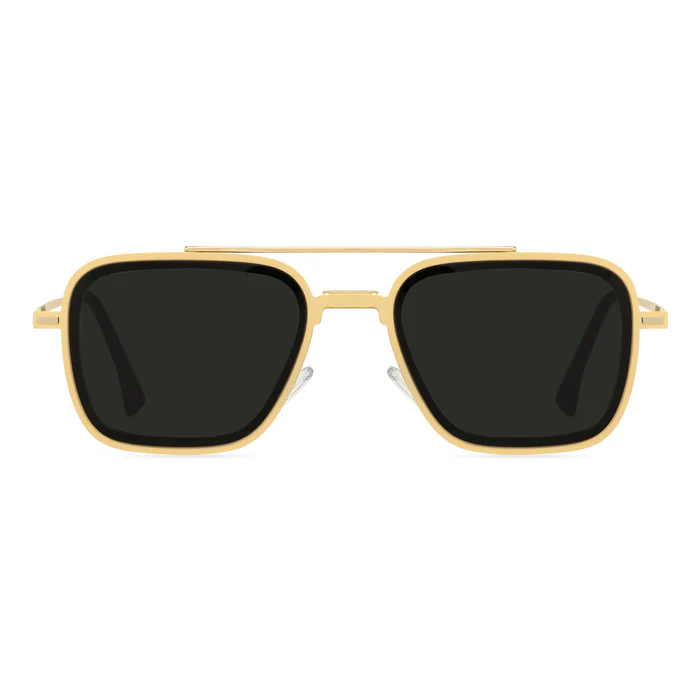 Zarek Gold Metal Aviator Eyeglasses For Women