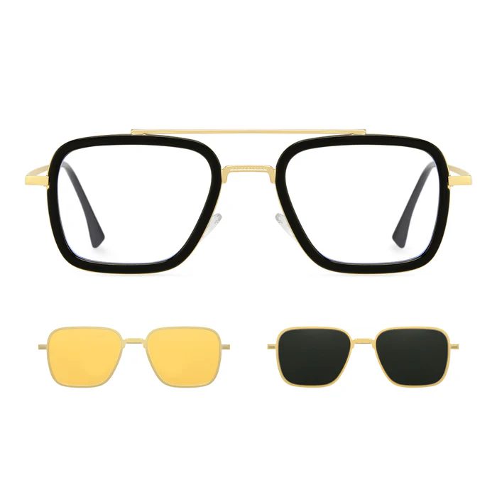 Zarek Gold Metal Aviator Eyeglasses For Women