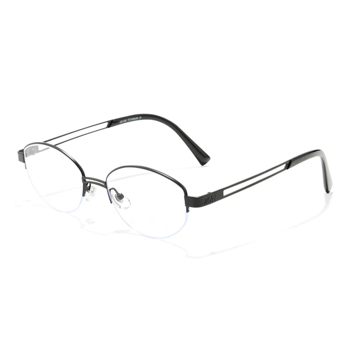 Vivacity Silver Oval Titanium Women's Prescription Transitions Lenses