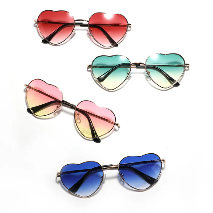 Ruth Multicolor Heart Sunglasses Fashion Lovely Style UV400 Protection Lens