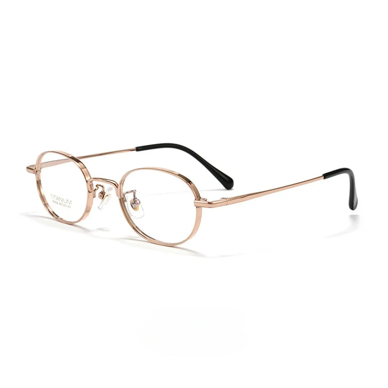 Astr Lightweight Oval Titanium Glasses with Blue Light Blocking Lenses