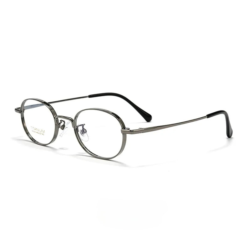 Astr Lightweight Oval Titanium Glasses with Blue Light Blocking Lenses