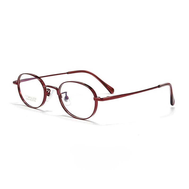 Astr Lightweight Oval Titanium Glasses with Blue Light Blocking Lenses