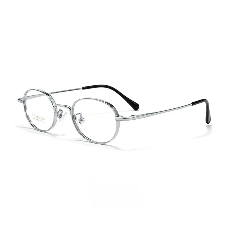 Astr Lightweight Oval Titanium Glasses with Blue Light Blocking Lenses