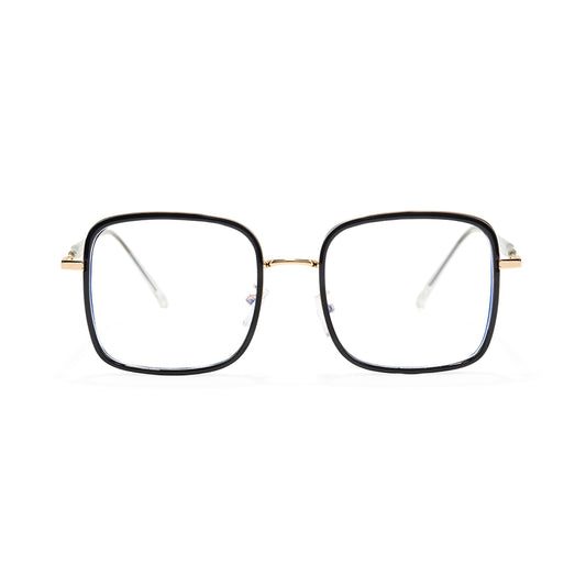 Zara Black Square Flexible Eyeglass Frames Scratch Resistant Lenses