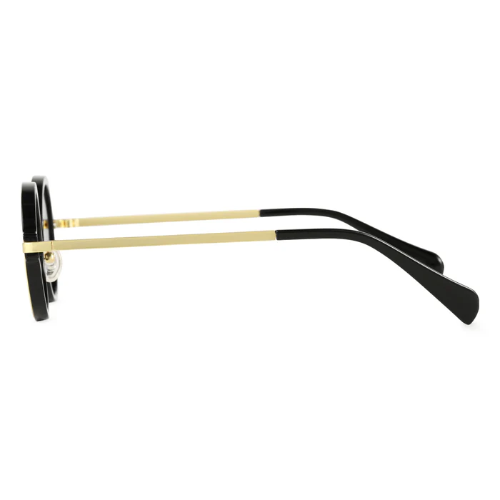 Bil Classic Black Metal Round Eyeglasses For Women’s Blue Light Protection