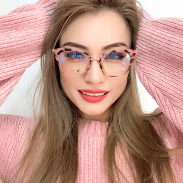 Chandrikar TR90 Pink Tortoise Cat Eye Frames with Prescription