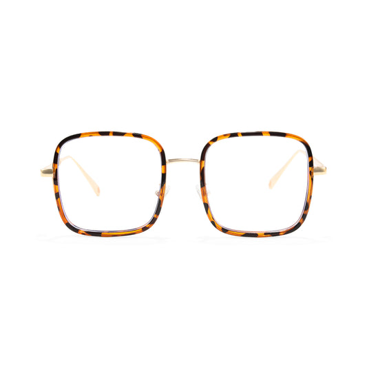 Neva Tortoiseshell Square TR90 And Metal Eyeglasses