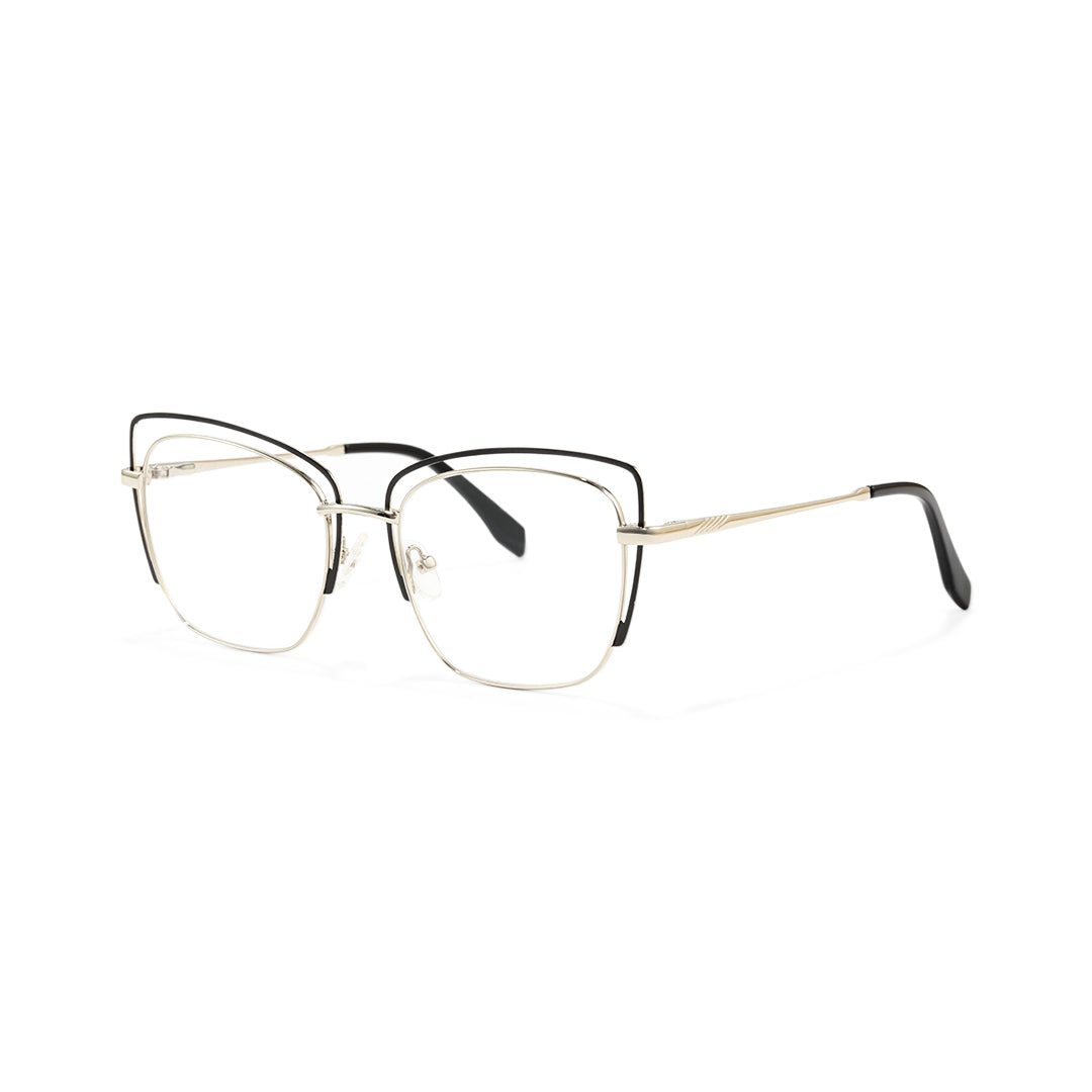 Sora Metal Two-Tone Cat Eye Glasses Frames