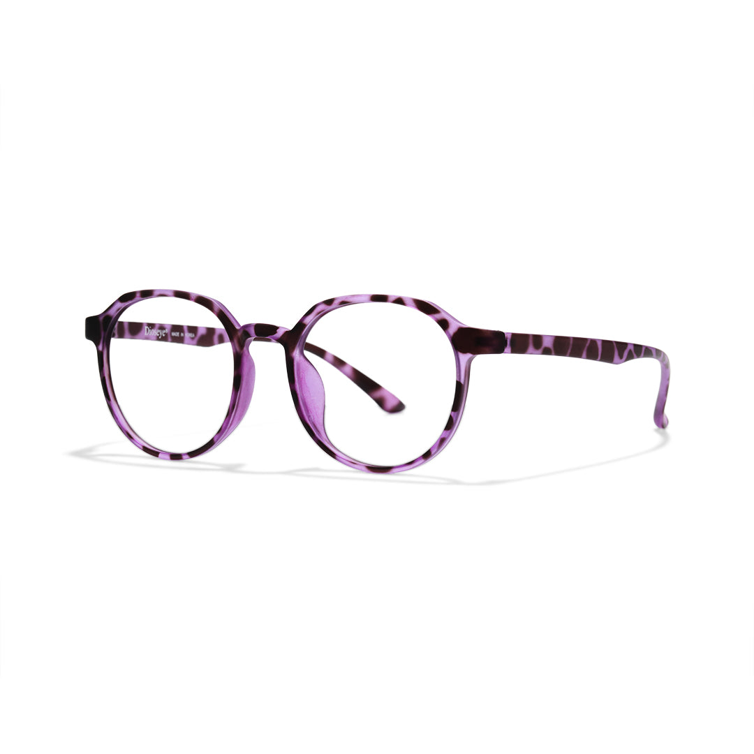 Hele Purple Tortoise Round TR90 Frames Glasses