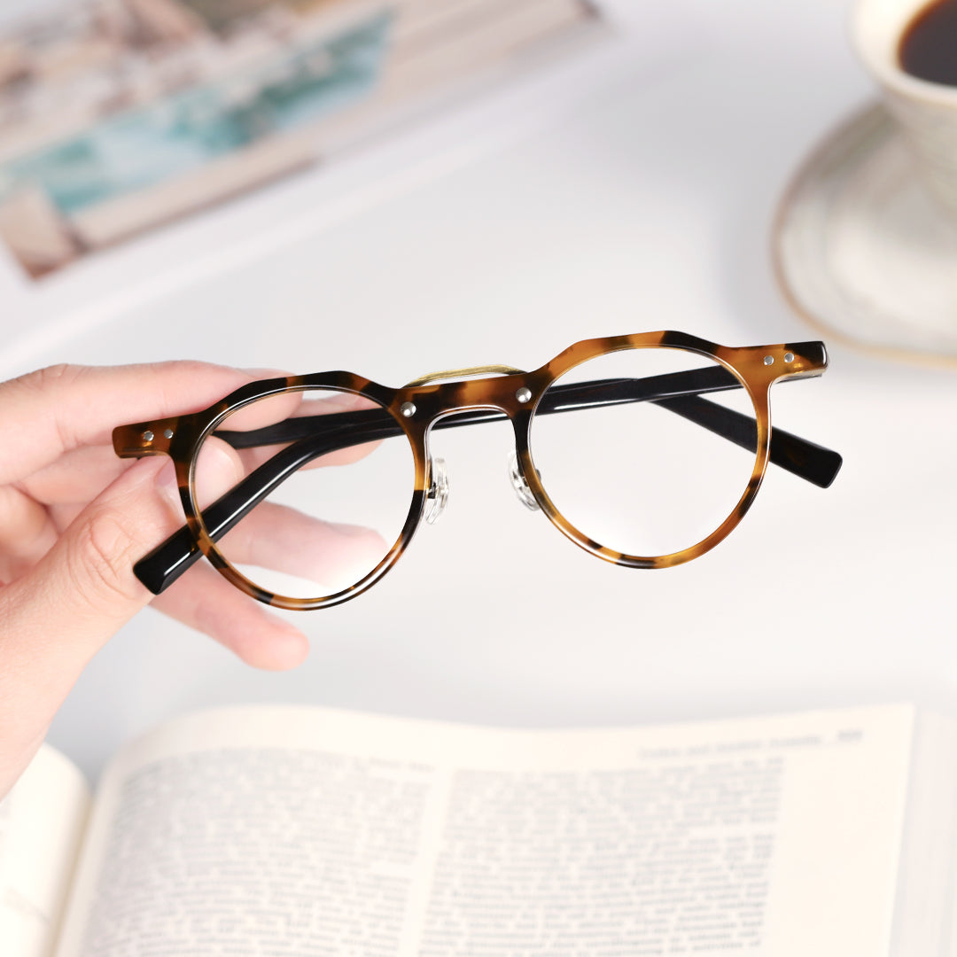 Shirley Geometric Acetate Prescription Glasses for Men and Women