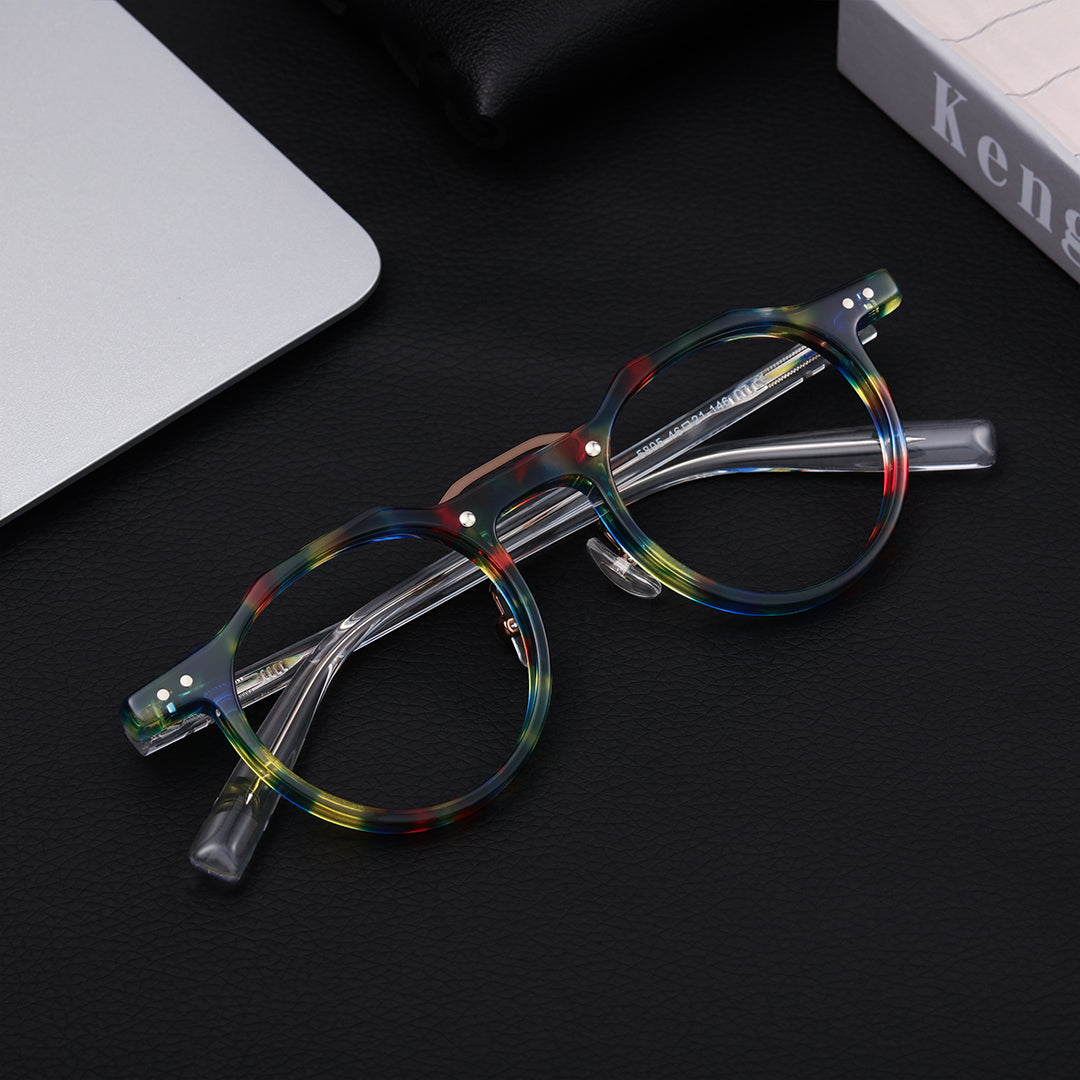 Shirley Geometric Acetate Prescription Glasses for Men and Women