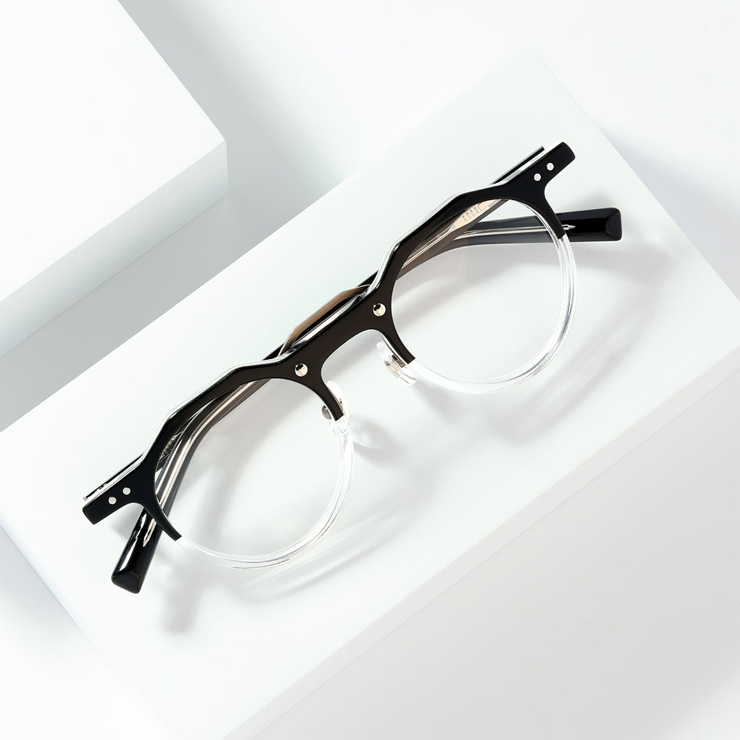 Shirley Geometric Acetate Prescription Glasses for Men and Women