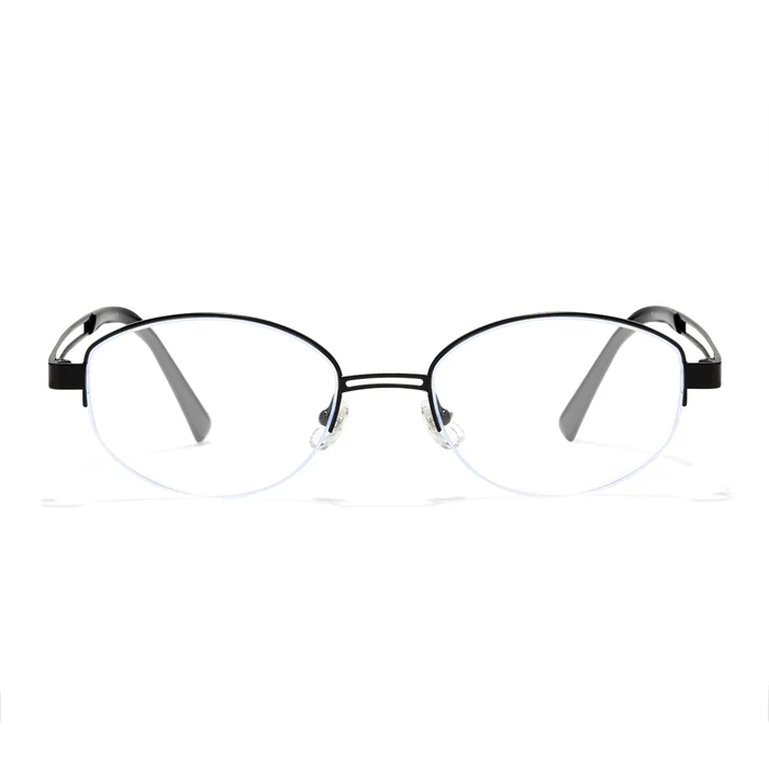 Vivacity Silver Oval Titanium Women's Prescription Transitions Lenses