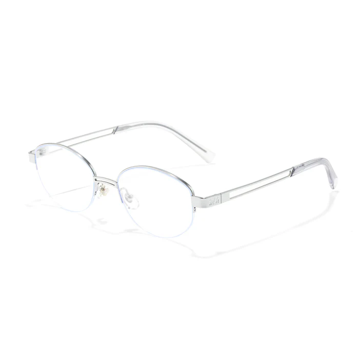 Vivacity Silver Oval Titanium Women's Prescription Transitions Lenses