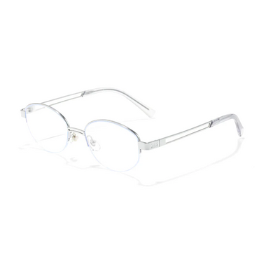 Vivacity Silver Oval Titanium Women's Prescription Transitions Lenses