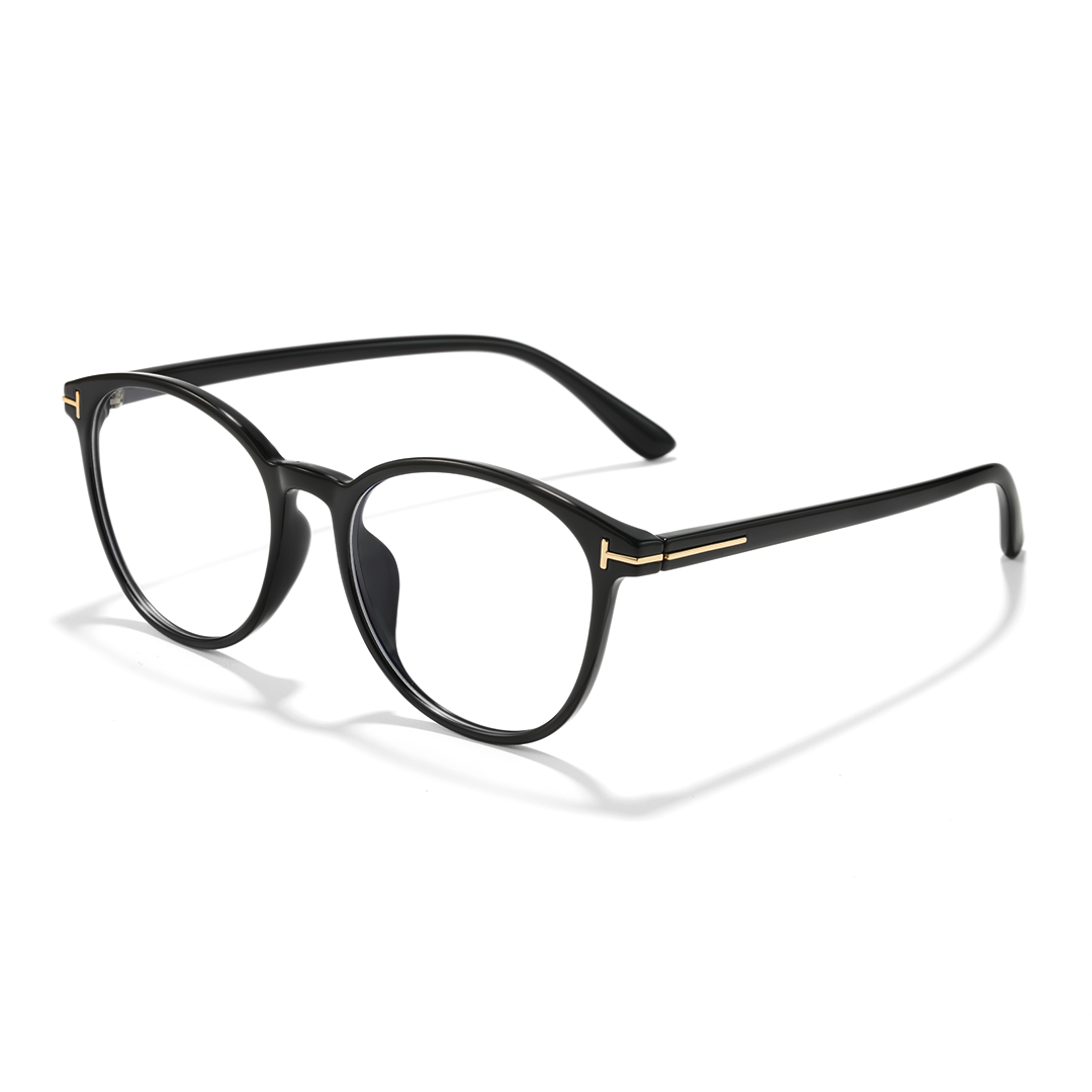 Smile Black Round TR90 Women's Blue Light Glasses