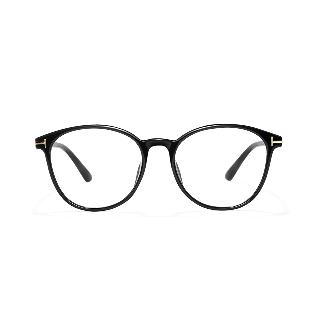 Smile Black Round TR90 Women's Blue Light Glasses