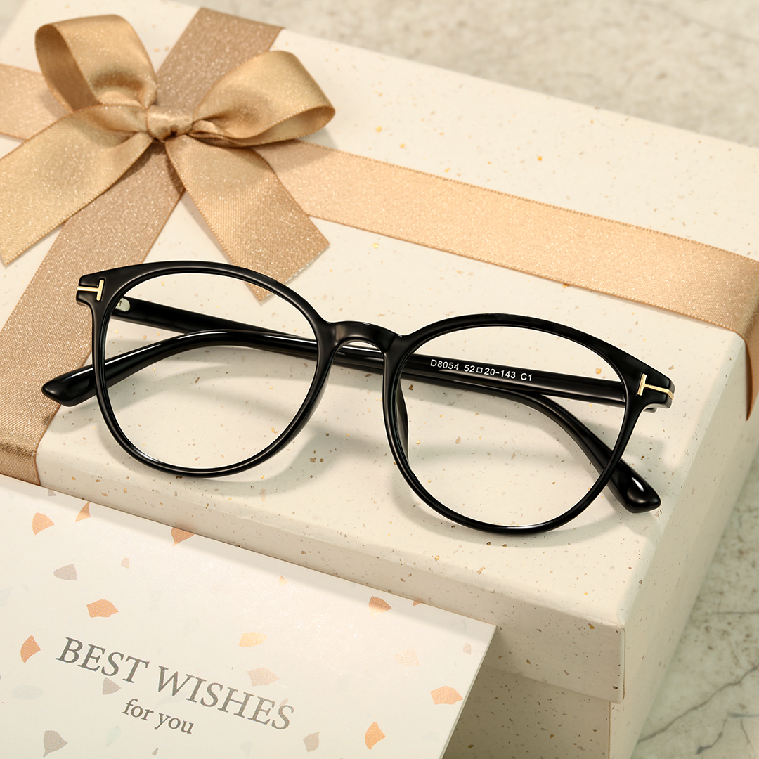 Smile Black Round TR90 Women's Blue Light Glasses
