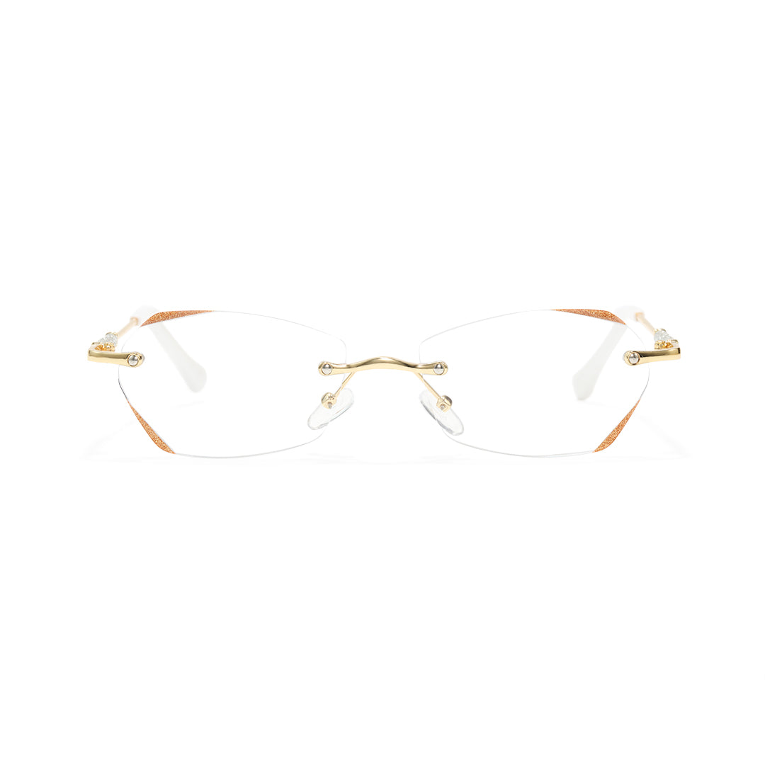 Jala Rimless Geometric Prescription Vintage Glasses