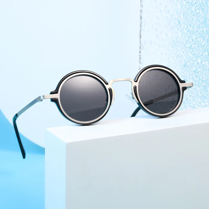 Bil Classic Black Metal Round Eyeglasses For Women’s Blue Light Protection