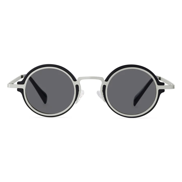 Bil Classic Black Metal Round Eyeglasses For Women’s Blue Light Protection
