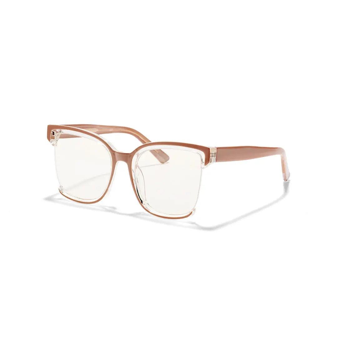 Cery Tortoise Cat Eye Half-Rim Glasses TR90 Square Prescription Eyewear