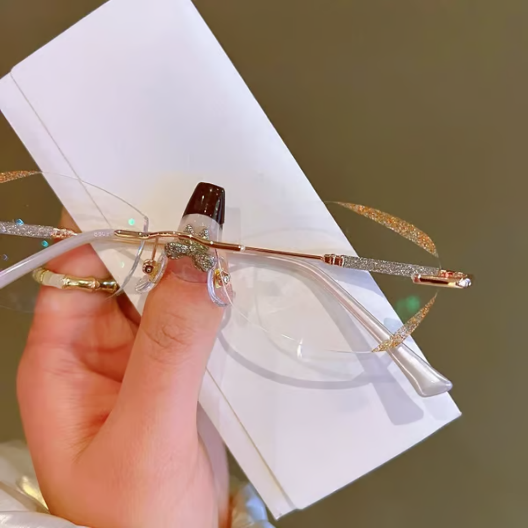 Jala Rimless Geometric Prescription Vintage Glasses