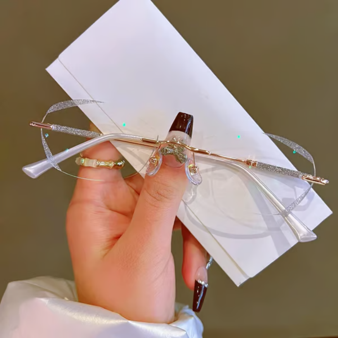 Jala Rimless Geometric Prescription Vintage Glasses