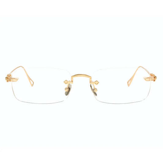 Sylus Gold Rectangle Metal Frames For Women's Eyeglasses
