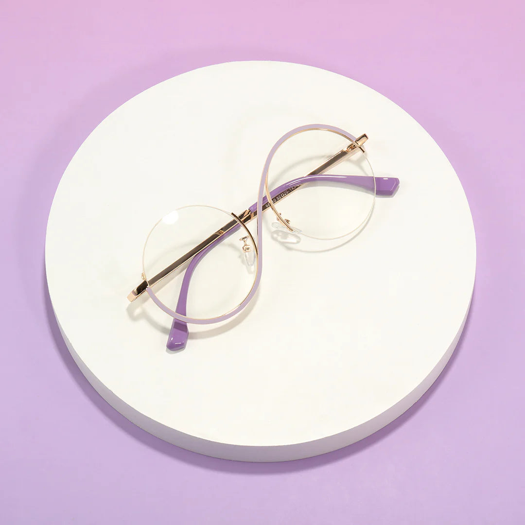 Wizard Metal Round Half Frames with Prescription Glasses