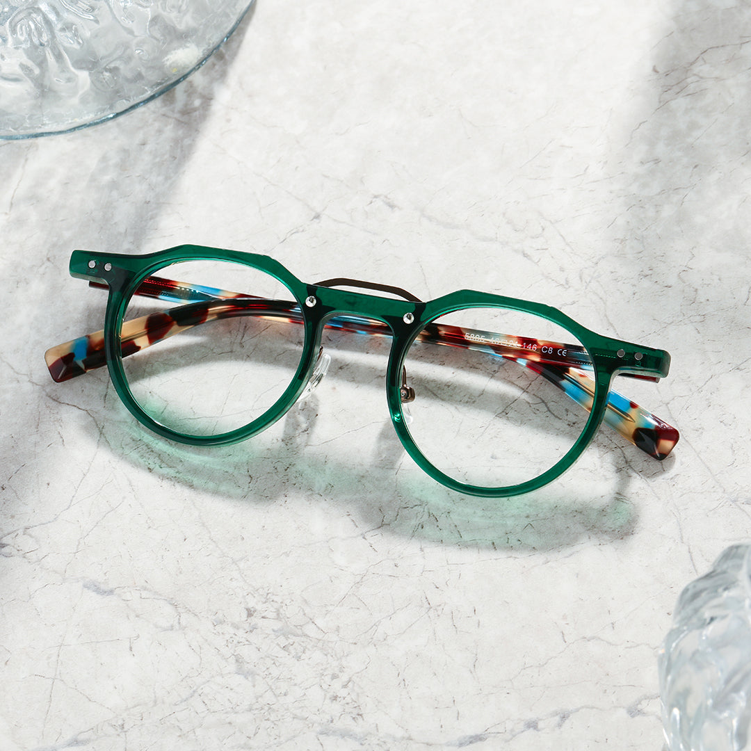 Shirley Geometric Acetate Prescription Glasses for Men and Women