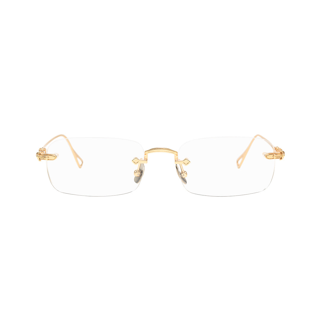Sylus Gold Rectangle Metal Frames For Women's Eyeglasses