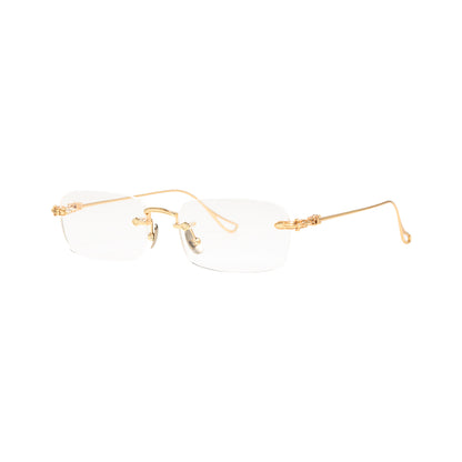 Sylus Gold Rectangle Metal Frames For Women's Eyeglasses