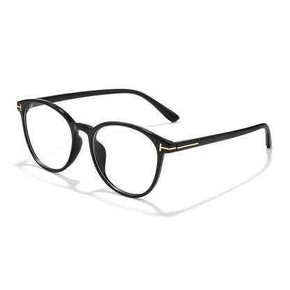 Smile Black Round TR90 Women's  Blue Light Glasses