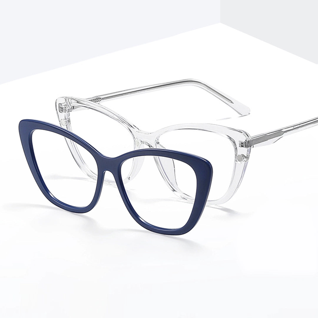 Aurelia Cat Eye Magnetic Prescription Glasses with 5 Toppers