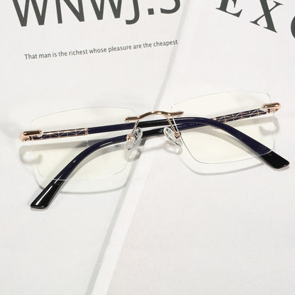 Giles Rimless Square Business Glasses with Minimalist Ultra Light Frame