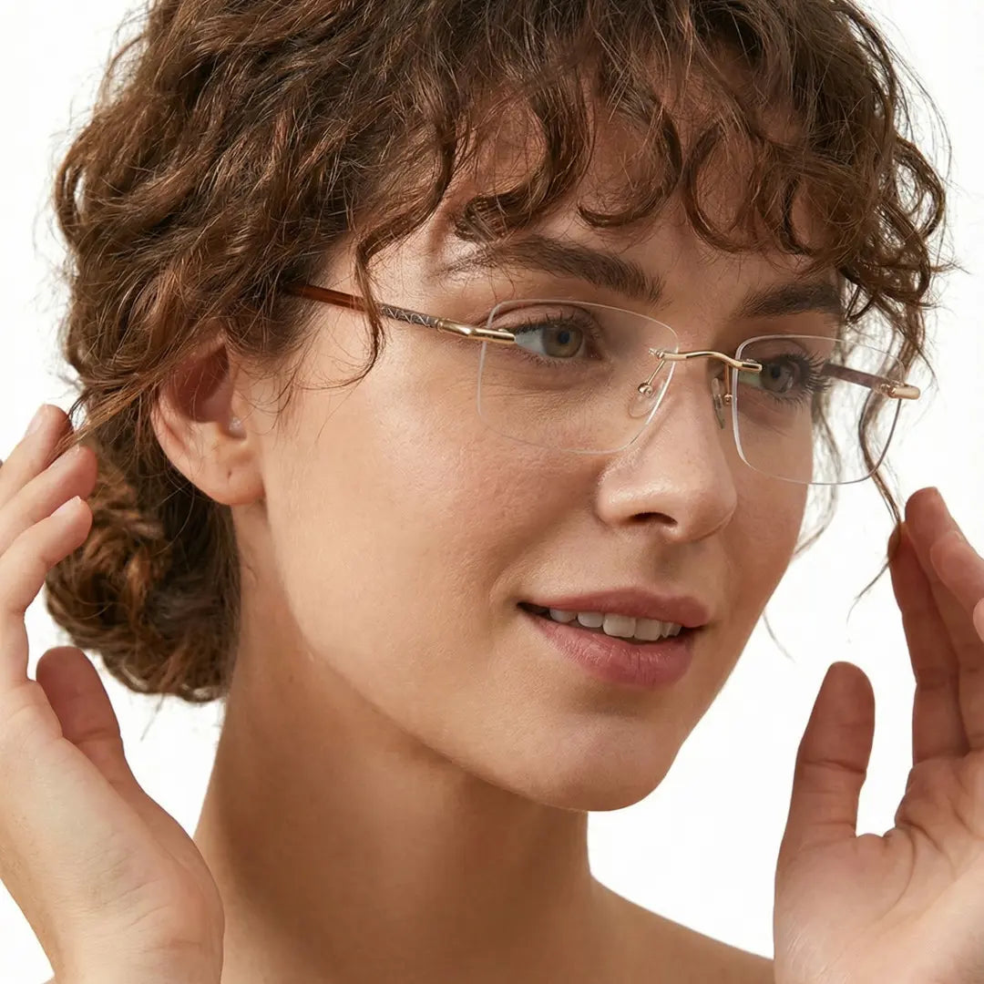 Giles Rimless Square Business Glasses with Minimalist Ultra Light Frame