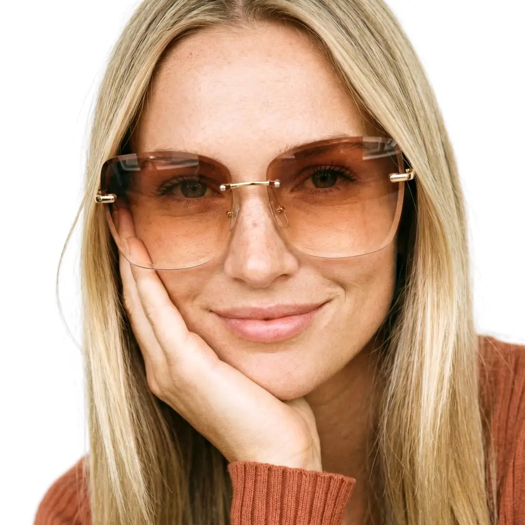 Paula Lightweight Rimless Cat Eye Sunglasses In Multiple Colors