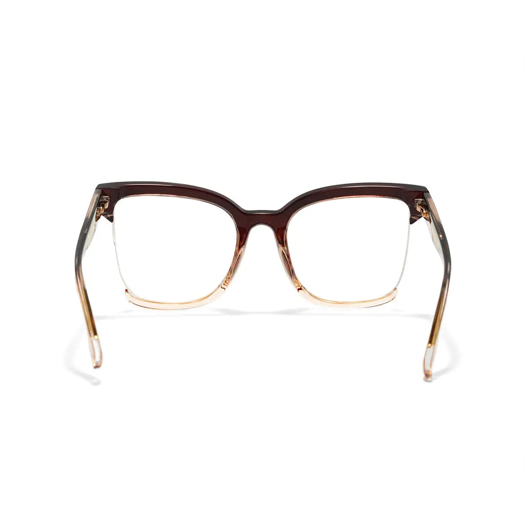Cery Tortoise Cat Eye Half-Rim Glasses TR90 Square Prescription Eyewear