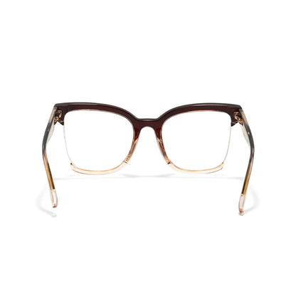 Cery Tortoise Cat Eye Half-Rim Glasses TR90 Square Prescription Eyewear