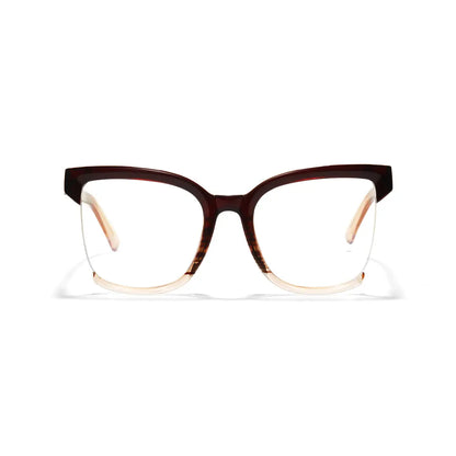Cery Tortoise Cat Eye Half-Rim Glasses TR90 Square Prescription Eyewear