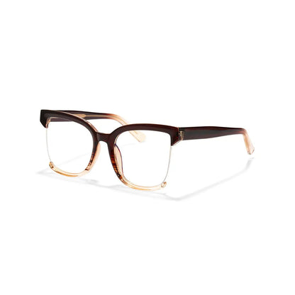 Cery Tortoise Cat Eye Half-Rim Glasses TR90 Square Prescription Eyewear