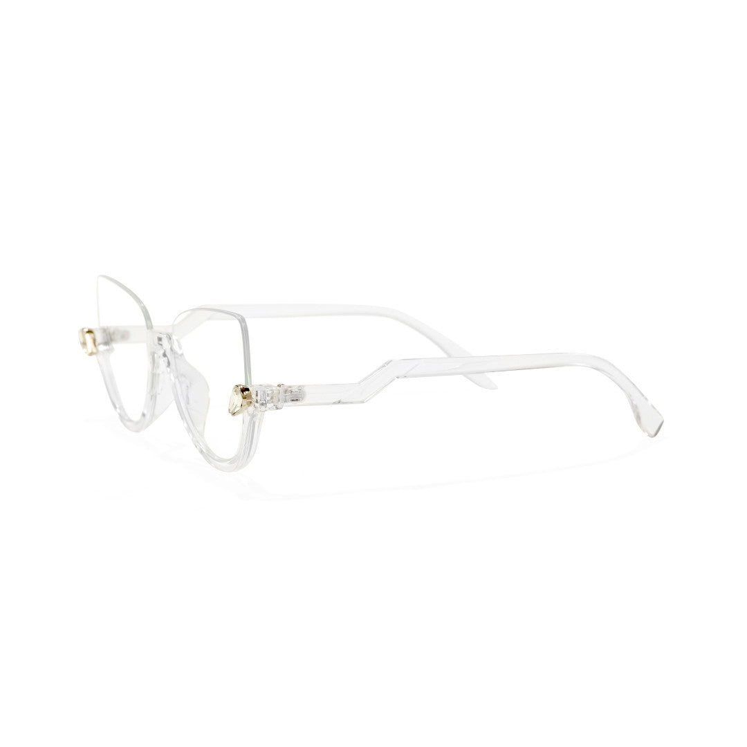 Clove TR90 Black Cat Eye Half-Rim Glasses With Prescription Lenses